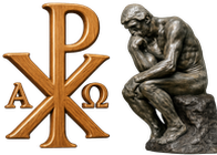 Rodin Thinker Chi-Rho Logo